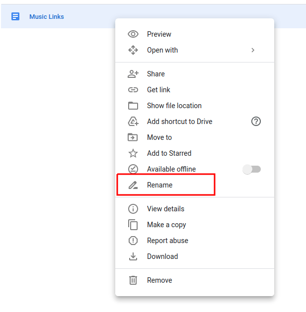 Context menu