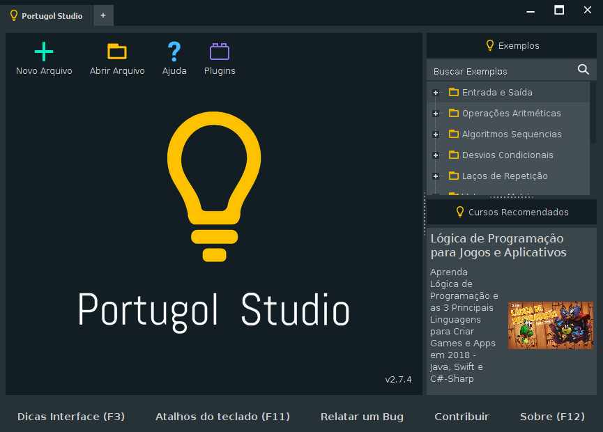 Portugol Studio tela principal