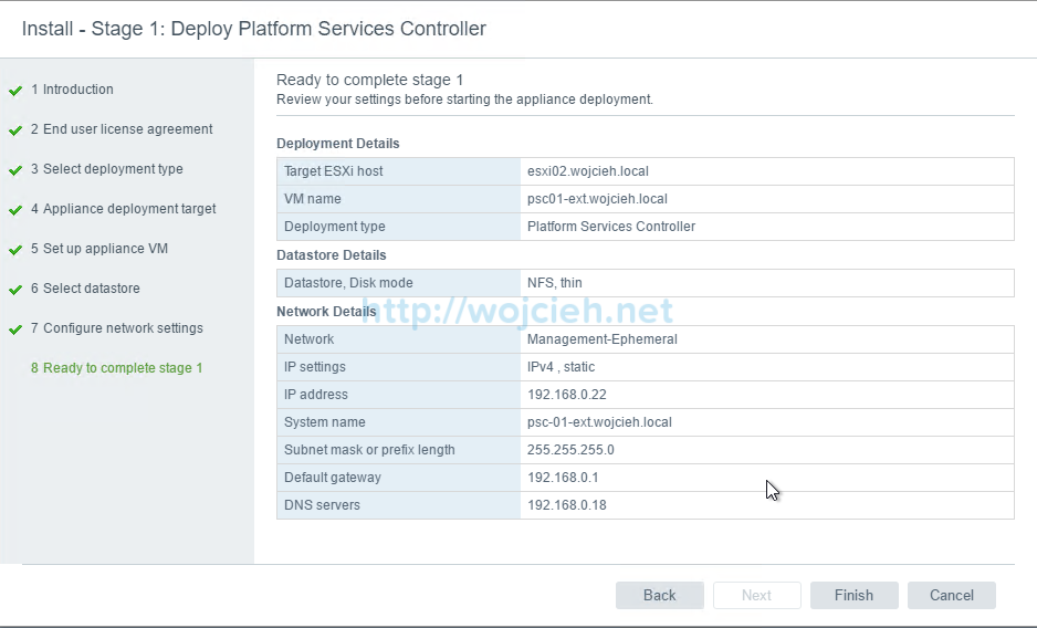 vCenter Server Appliance 6.5 with External Platform Services Controller - 10
