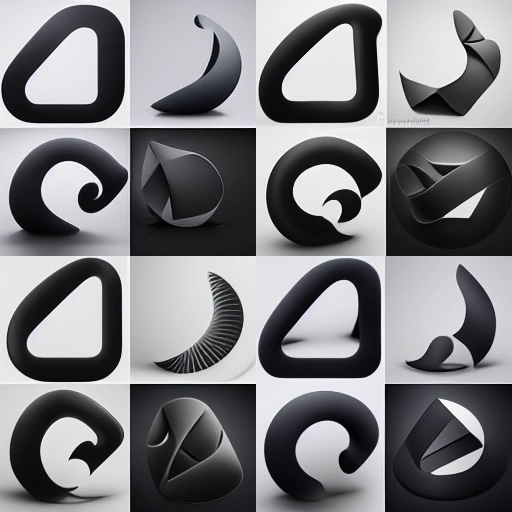 shapes, generated by Artificial Intelligence - text to image generation