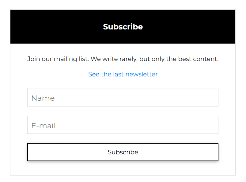 Bootstrap Form Contrast Subscription