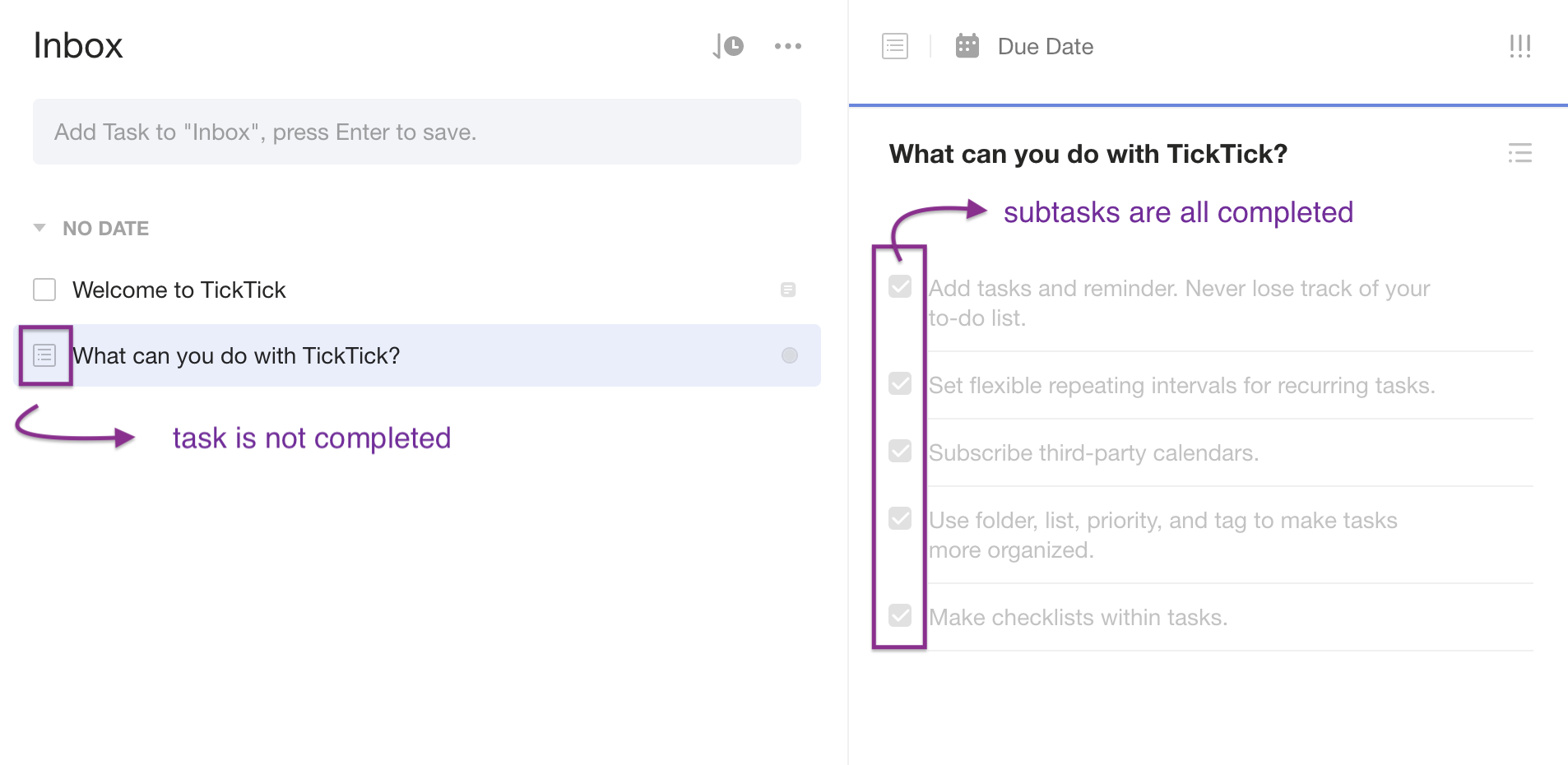 Tick Tick App - Completing Bug 2