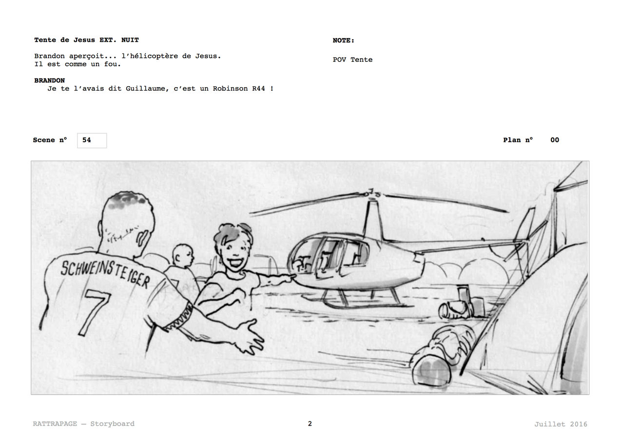Rattrapage — storyboard — scène hélicoptère, page 2