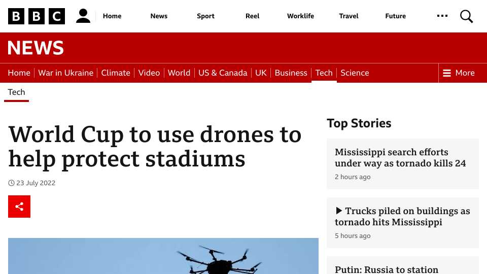 World Cup to use drones to help protect stadiums