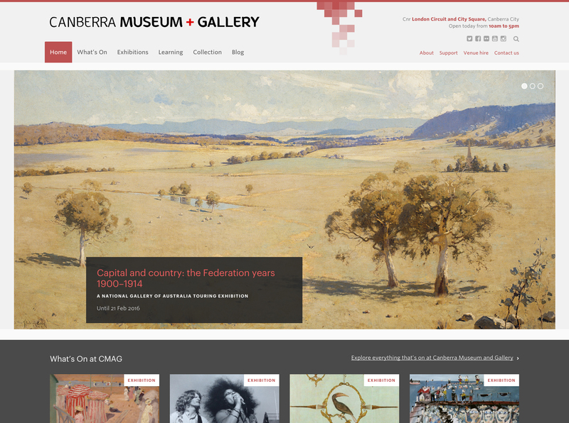 Canberra Museum and Gallery home page