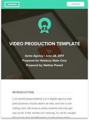 Video Production Proposal template