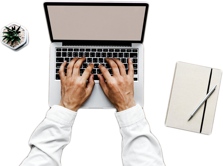 image of hands using a computer