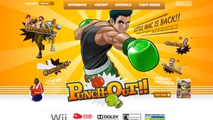Screenshot of Nintendo Punch Out website homepage