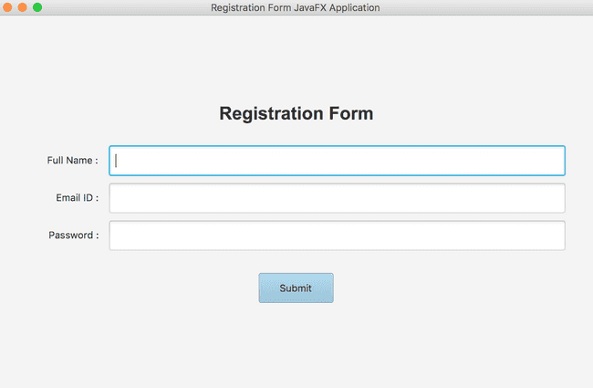 Creating a registration form in JavaFX