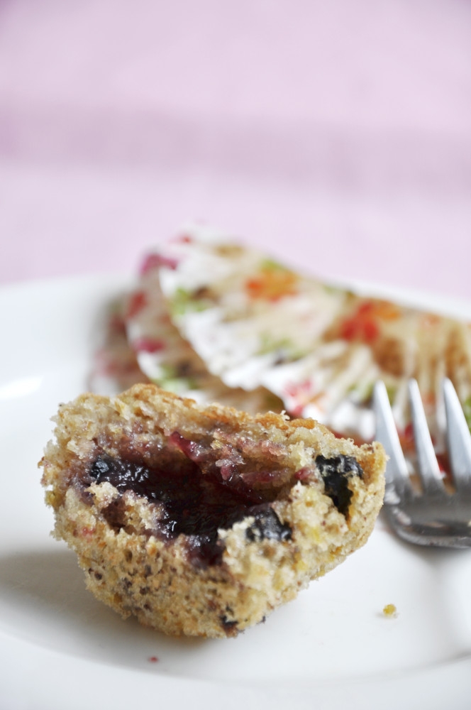 Blueberry and Berry Jam Muffin
