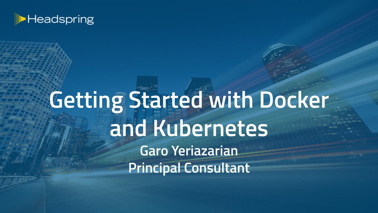 Getting Start with Docker and Kubernetes Title Slide