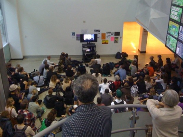 OCAD's lobby became the overflow room to the overflow room