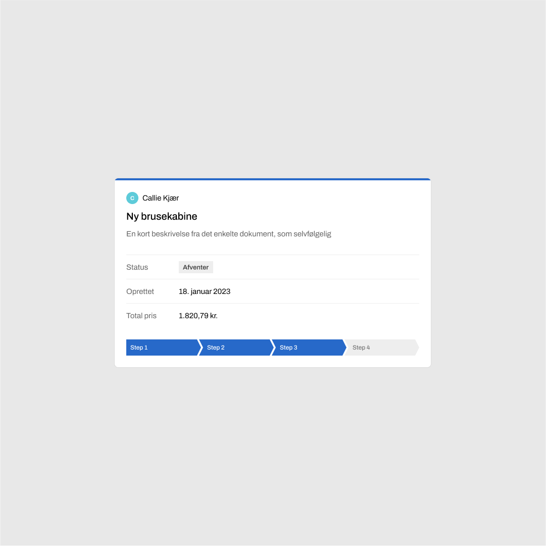 Design system component showing a tile for documents.