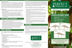 The first page of a set of instructions for assembling a pergola