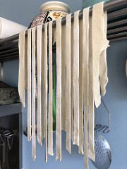 pasta hanging to dry