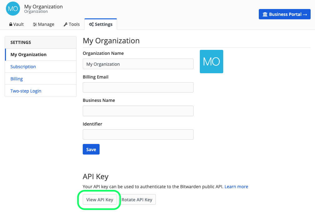 Get Organization API Key