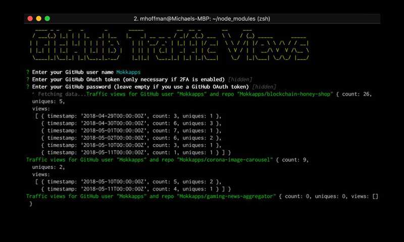 My First NPM Package: github-traffic-cli Image