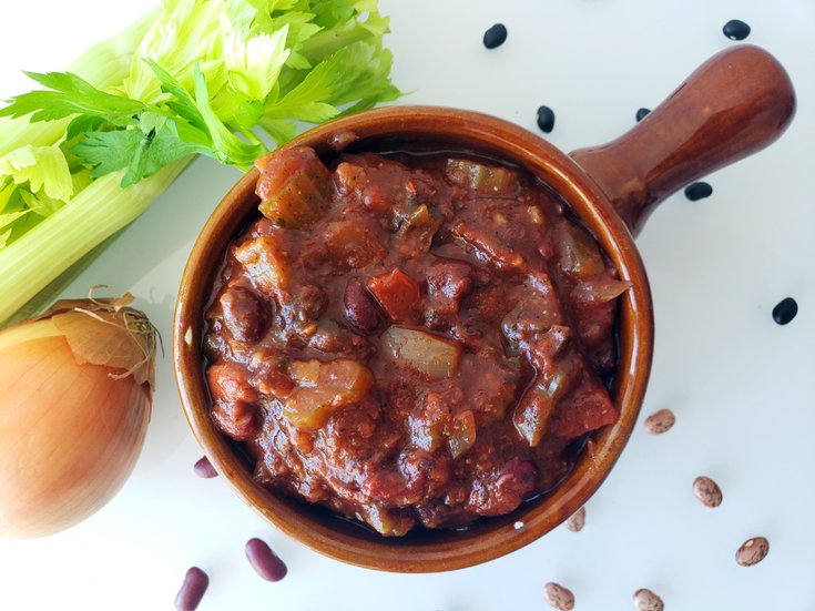 Bowl of vegan chili