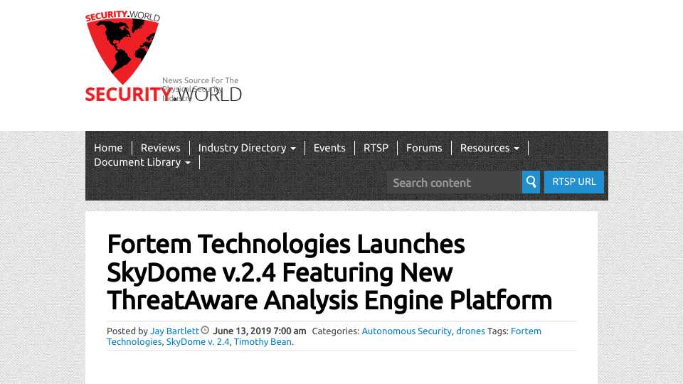 Fortem Technologies Launches SkyDome v.2.4 Featuring New ThreatAware Analysis Engine Platform