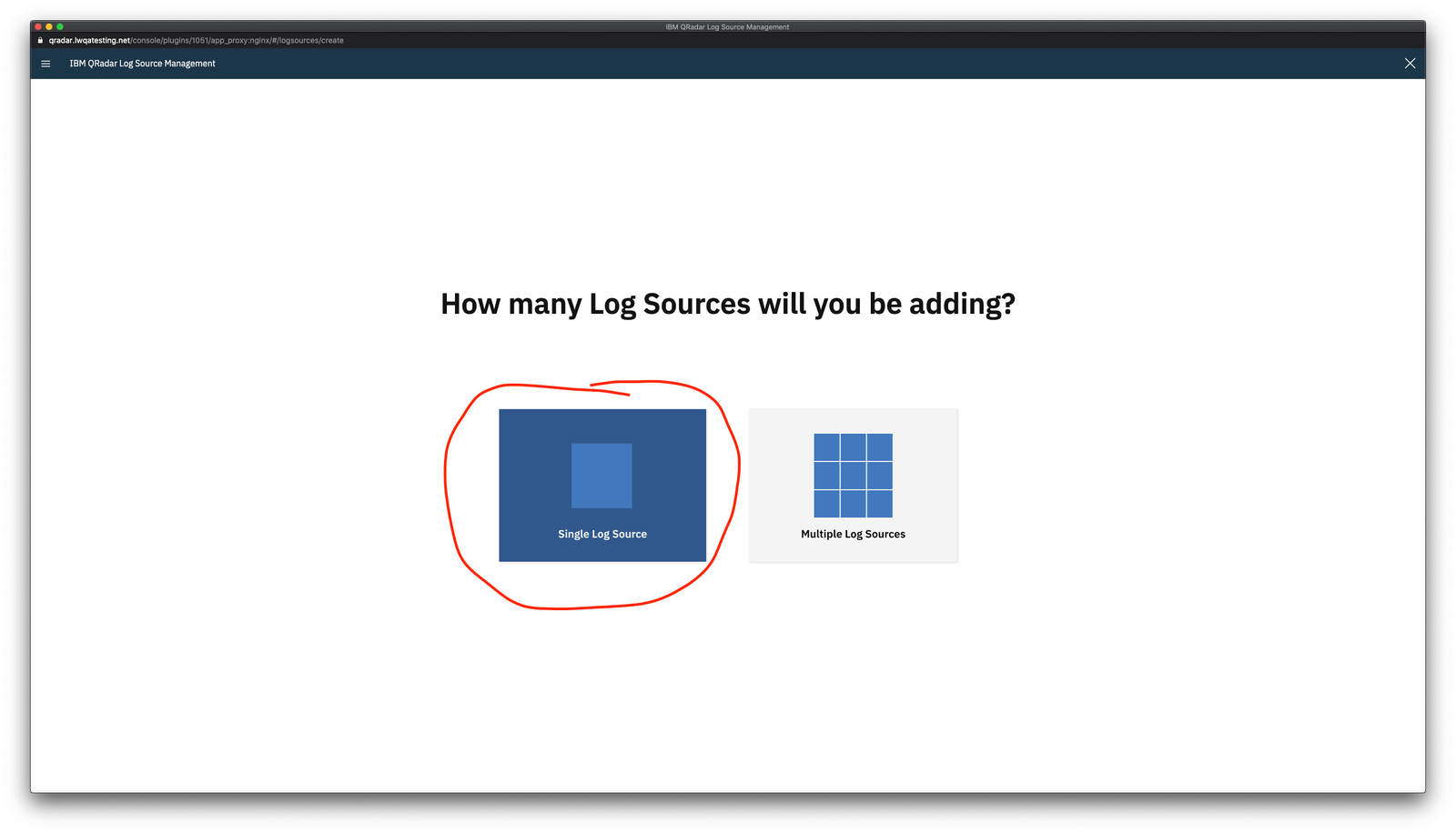 Image showing how many log sources to select