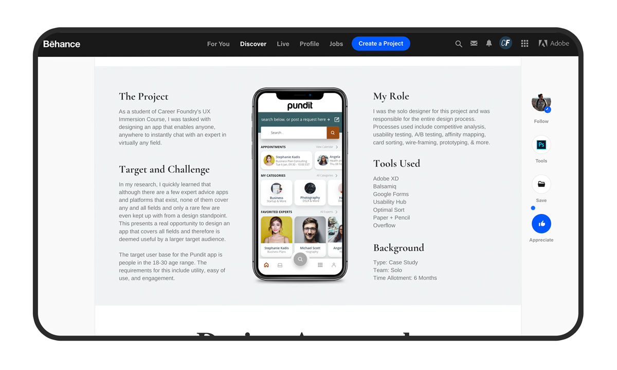 The Best Free UX UI Portfolio Websites To Use In 2020   Behance 1 