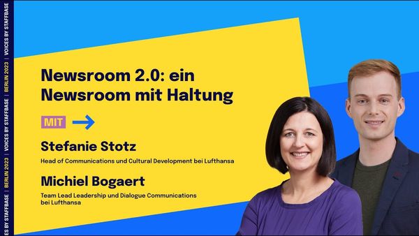 Stefanie Stotz & Michiel Bogaert: Newsroom 2.0: ein Newsroom mit Haltung | VOICES Berlin 2023