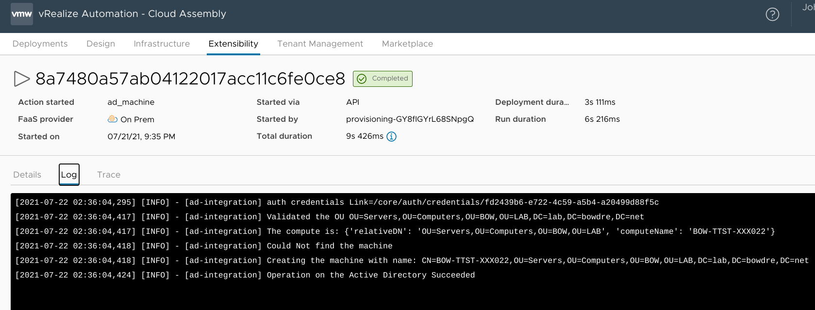 Joining VMs to Active Directory in site-specific OUs with vRA8