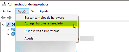 Seleccionar Agregar hardware heredado