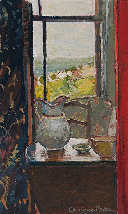 The Red Screen gouache painting