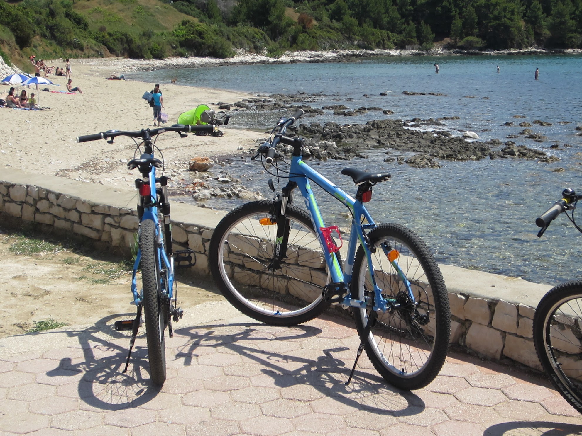 Our bikes with Beach Vela Przina in the background.