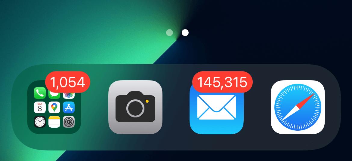 Notifications badge on iOS apps.