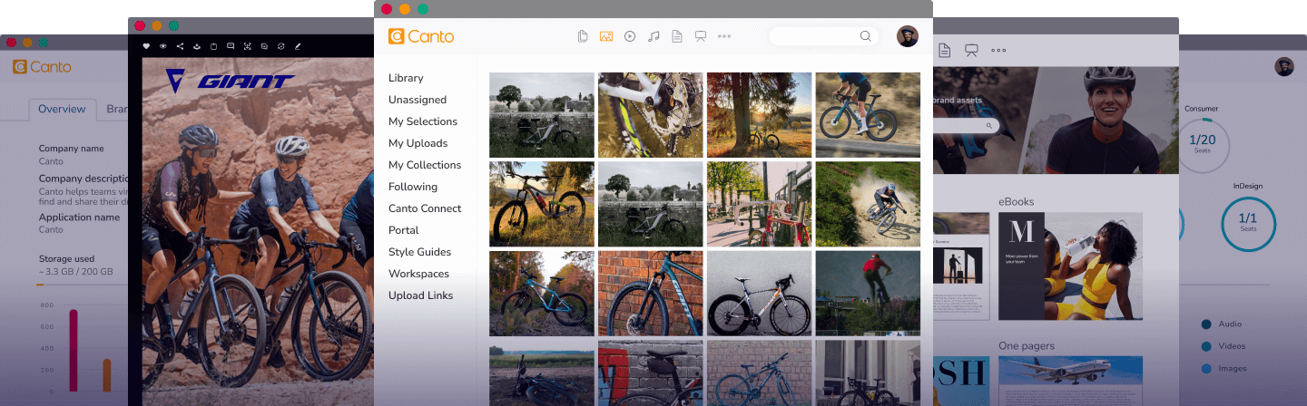 Examples for Canto digital asset management features