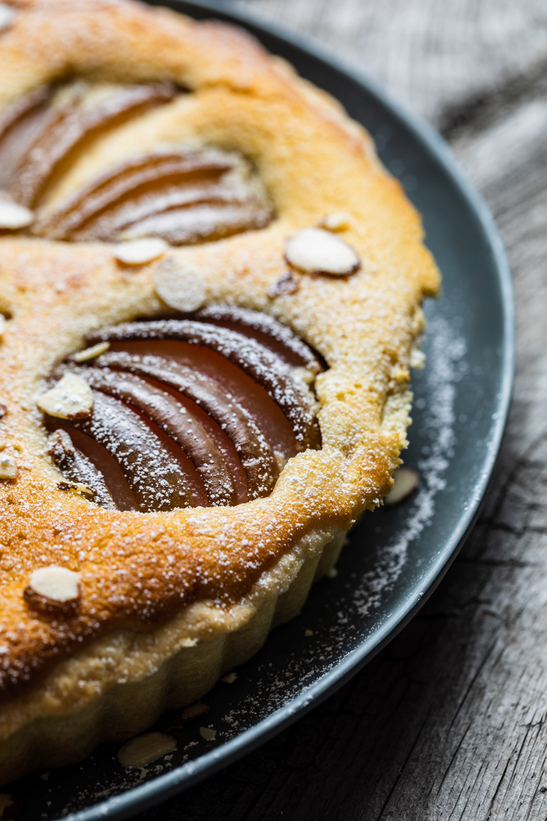 Poached Pear and Almond Tart