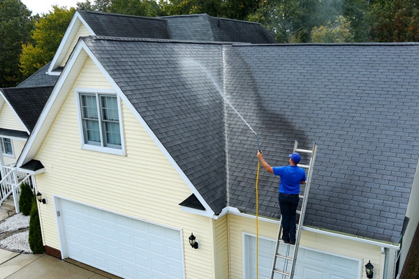 Roof cleaning in Bergen County New Jersey by Master Clean Powerwashing