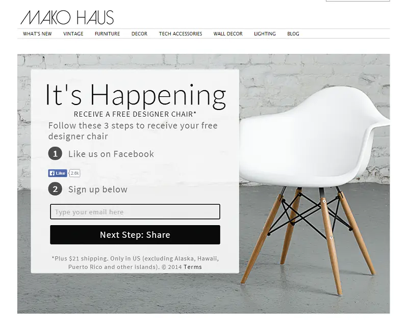 Receive a free designer chair at Mako Haus