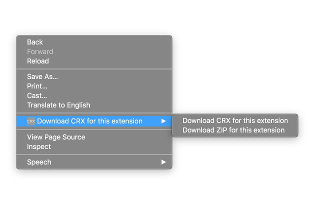 crx extractor right click action