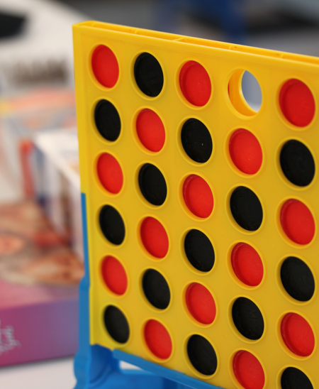 A close-up of a board game