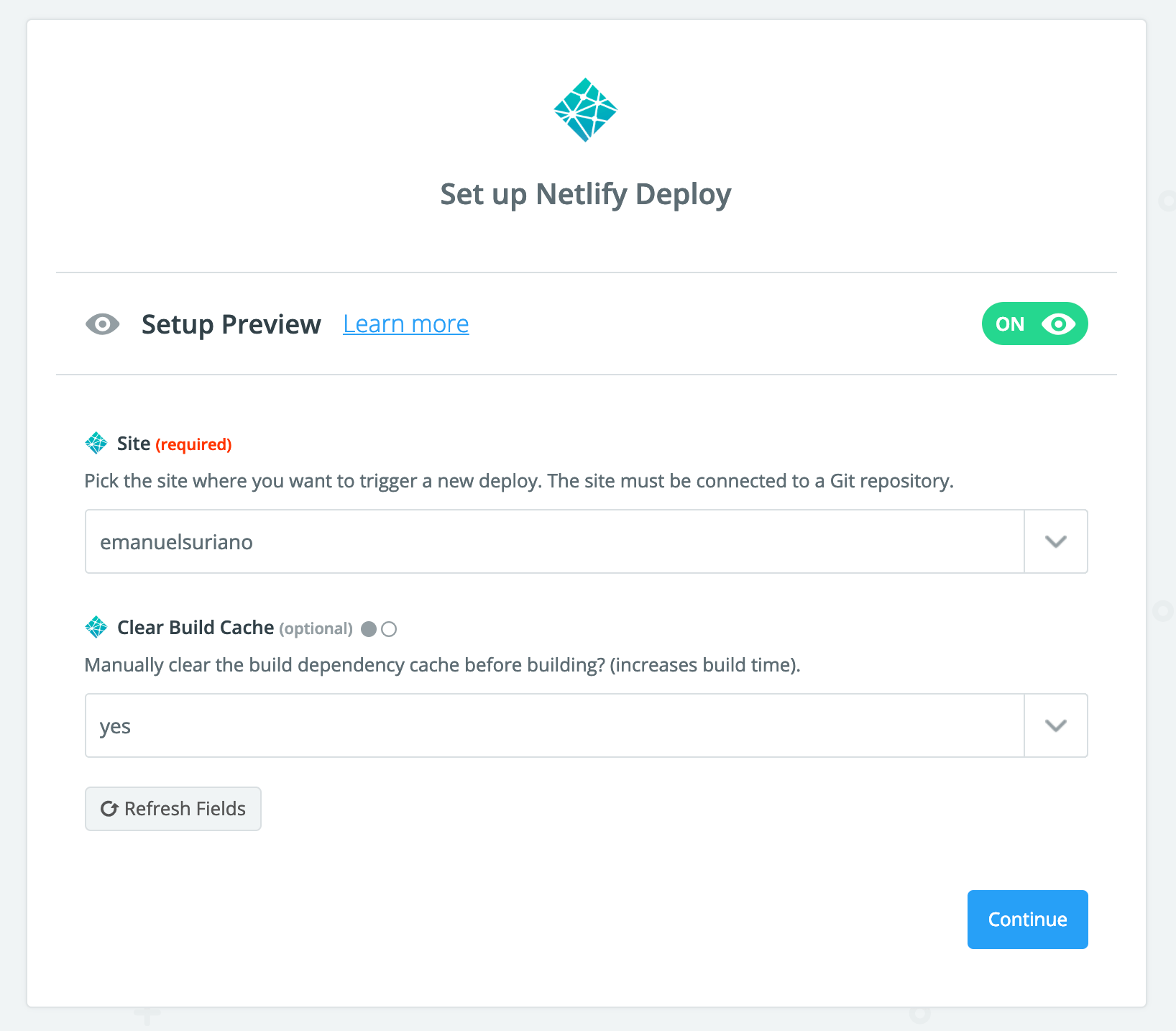 Picking a Netlify site