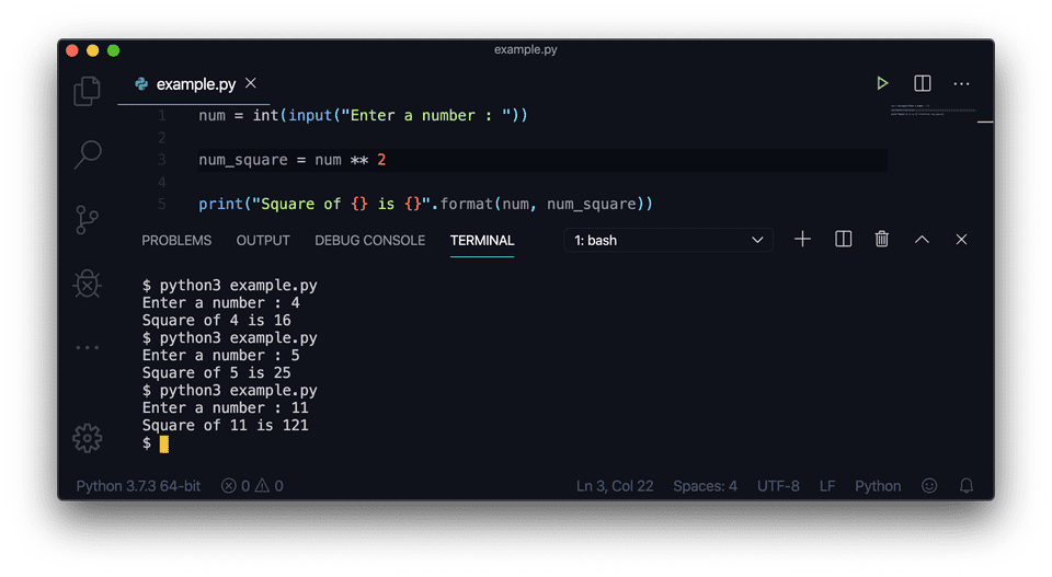 Different ways in Python to find the square of a number - CodeVsColor