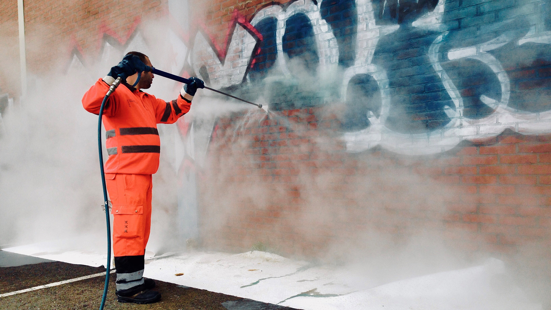Expert graffiti removal services by Master Clean Powerwashing Bergen County New Jersey