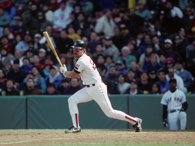 Wade Boggs of the Boston Red Sox hitting at Fenway Park, Boston, MA