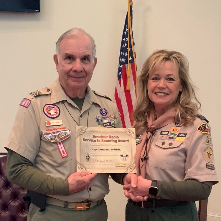 Jay Langley and Committee Member Gwen Touchstone of Troop 39
