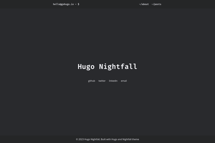 Hugo-Theme-Nightfall