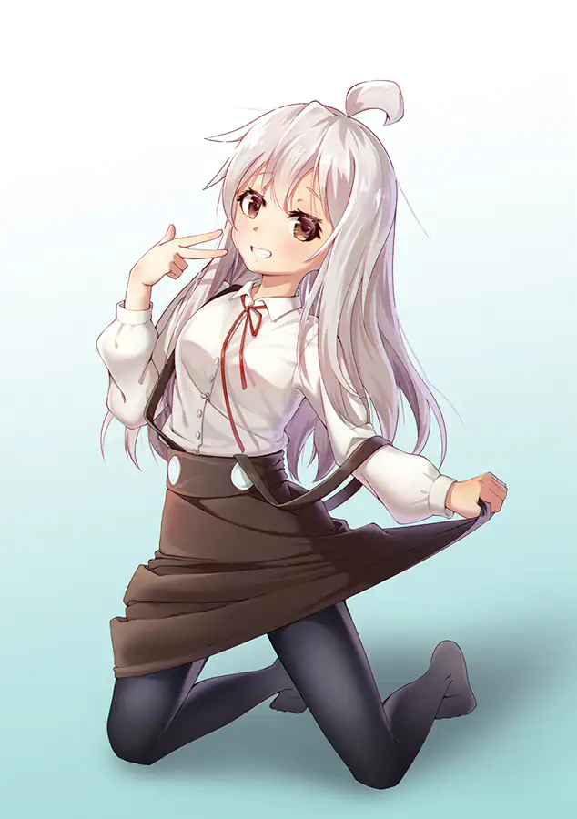 Mahiro is posing for a cute photo