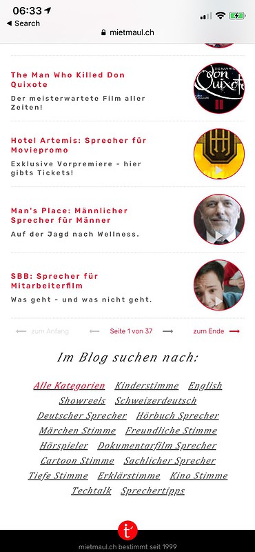 Bloglist Tagsauswahl