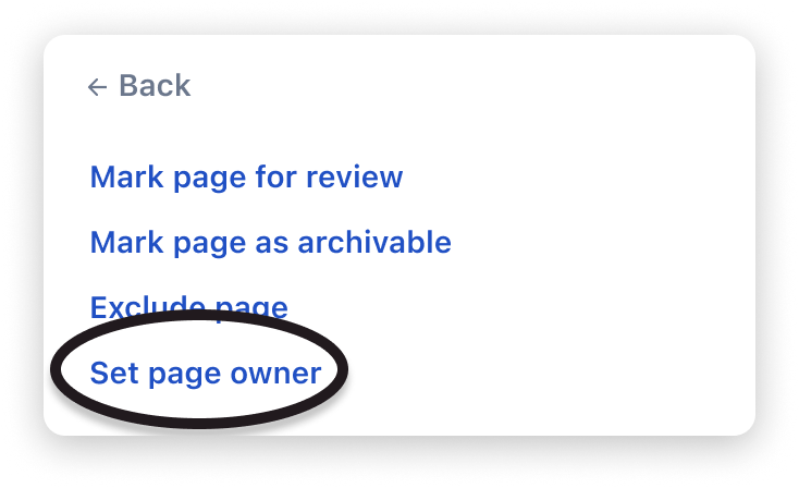 Selecting 'Set page owner'