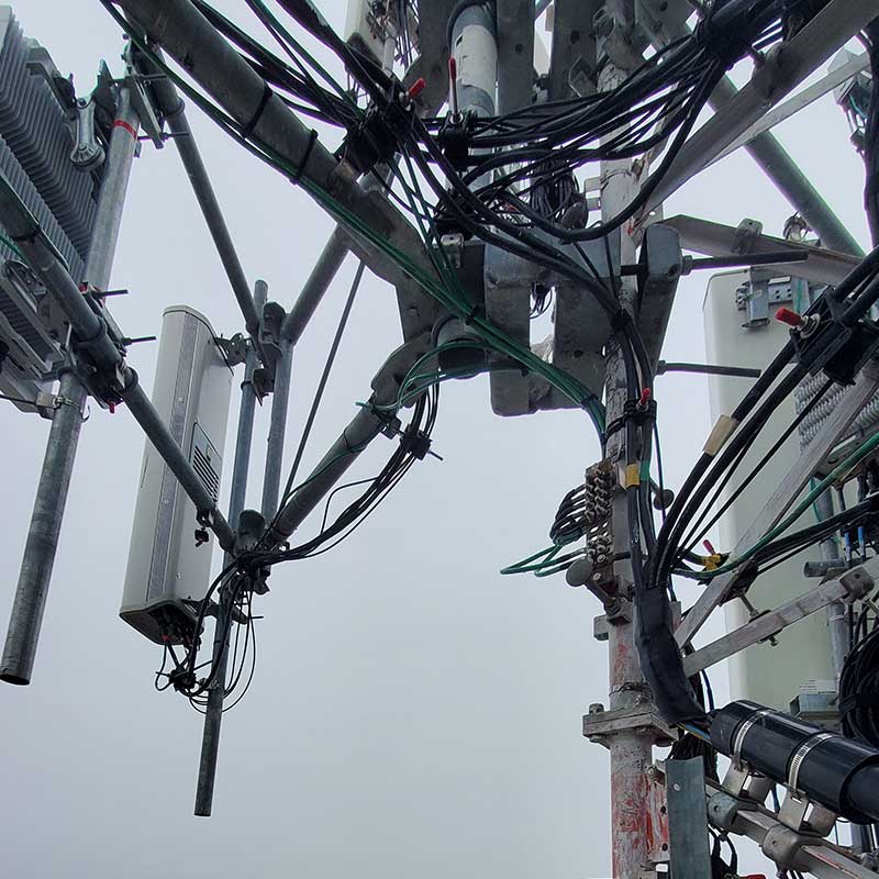 photo of communications equipment and wiring