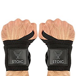 Wrist Wraps for Weightlifting (Professional Quality) by Stoic: Powerlifting, Bodybuilding, Weight Lifting Wrist Supports for Weight Training, Strength and Cross Training for men and women