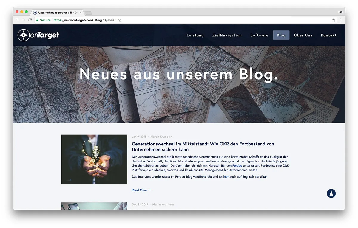 KreativBomber Webdesign Freiburg Projekt onTarget-Consulting - Blog