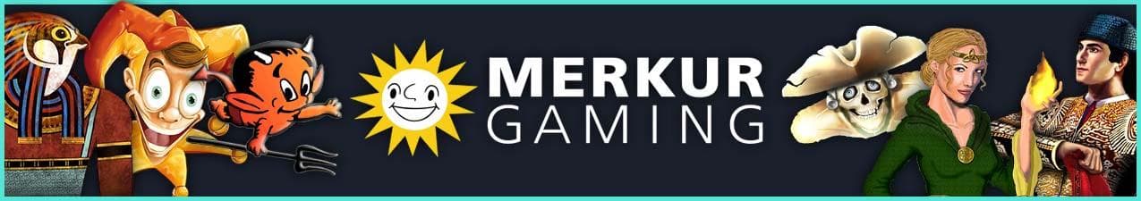 Merkur Spiele Hersteller Banner mit Eye of Horus, Jokers Cap, Alles Spitze, Ghost Slider, Magic Mirror, El Torero